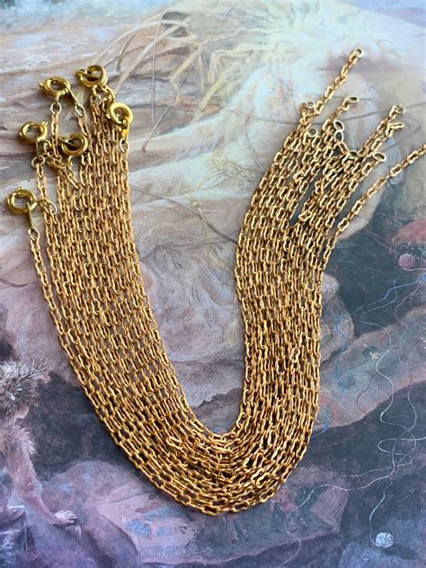 8 Wow Vintage Ornate Solid Brass Chains With Clasps 15 Etsy