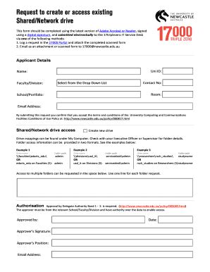 Fillable Online Newcastle Edu Request To Create Or Access Existing Fax