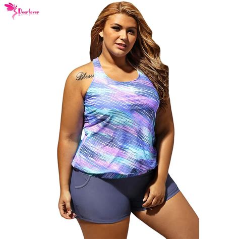 Dear Lover Plus Size Swimwear Female Printing T Shirts Pants Vest