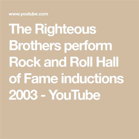 The Righteous Brothers perform Rock and Roll Hall of Fame inductions ...