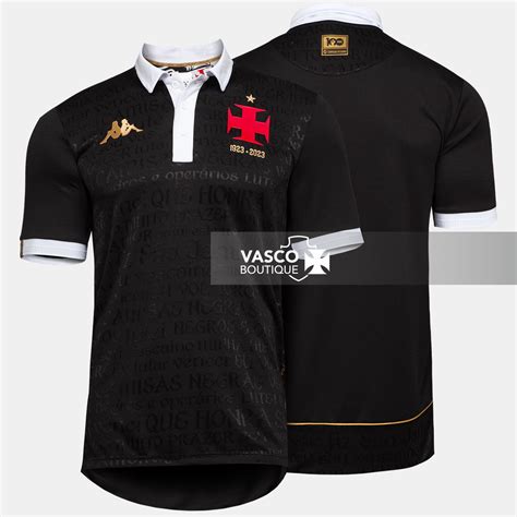 Camisa Vasco Oficial III 2023 Kappa Juvenil Camisas Negras