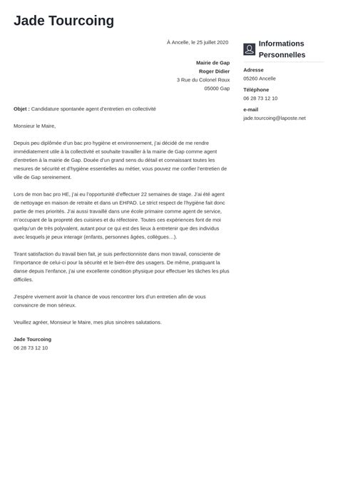 Exemple De Lettre De Motivation Agent D Entretien Nettoyage