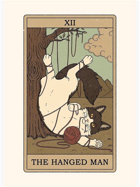 The Hanged Man Cats Tarot Art Print For Sale By Thiago Corr A