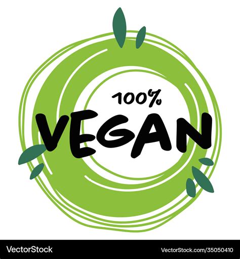 Vegan Percent Vegetarian Product Label Vector Image