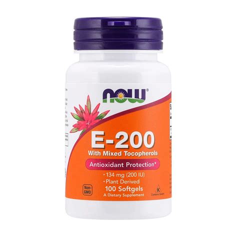 상품 상세보기 Now Foods 나우 푸드 비타민 E 200 위드 믹스드 토코페롤 100 소프트젤 Vitamin