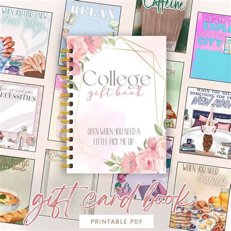 College Gift Card Book College Care Package Printable College Gift