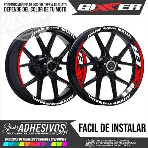 Calcomanias Reflectivas Para Rin 17 De Moto Suzuki Gixxer