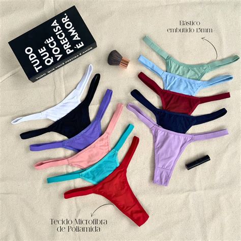 Kit Calcinhas Fio Duplo Biquini Microfibra Premium Intimates Tanga Tirinhas Lingerie