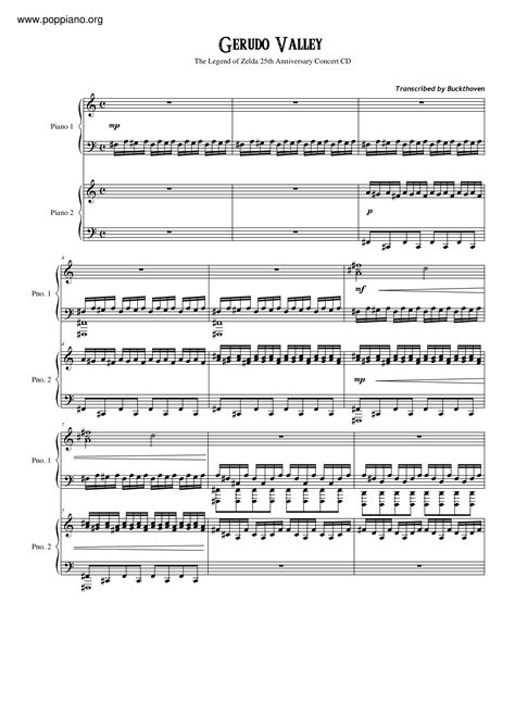 The Legend Of Zelda Ocarina Of Time Gerudo Valley Sheet Music Pdf