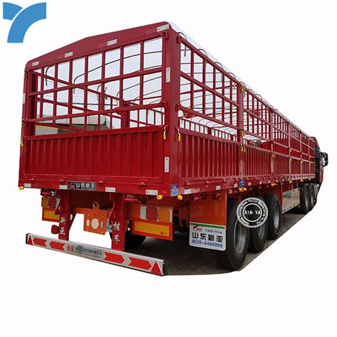 New 3 4 Axles Stake Dropside Fence Side Wall Semi Cargo Trailer China