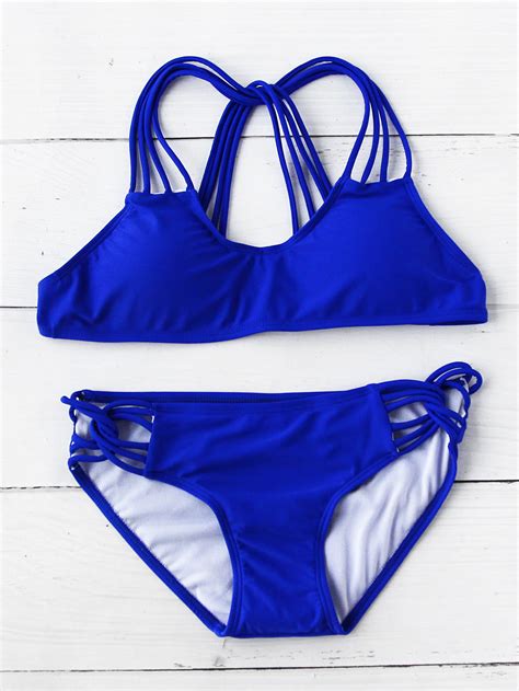 Strappy Push Up Bikini Set Shein Sheinside