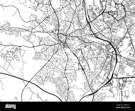 Road Map Of The City Of Newcastle Under Lyme In The United Kingdom On A