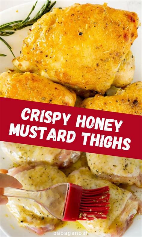 Crispy Baked Honey Mustard Chicken Thighs Chicken Thigh With Skin