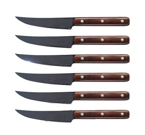 Pcs Ebony Wood Handle Steak Knife Set