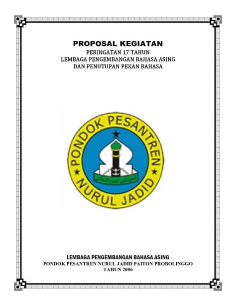 Contoh Sampul Proposal Kegiatan Aneka Contoh Riset