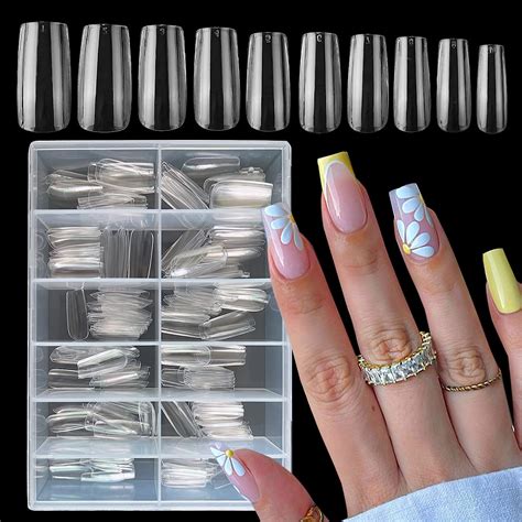 Amazon Addfavor Pcs Gel X Nail Tips Square Nails Tips Medium