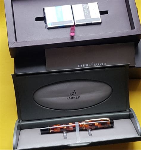 Parker Duofold Mini Ambre Damier Or 18 Carats Parker Catawiki