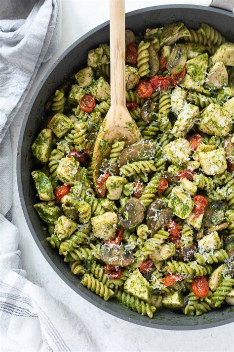 One Pot Chicken Pesto Pasta Flavor The Moments