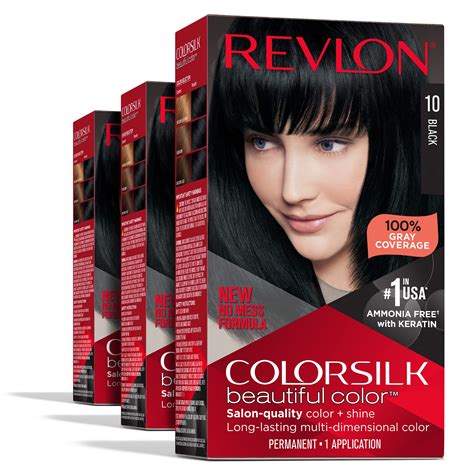 Buy Permanent Hair Color By Revlon Permanent Black Hair Dye Colorsilk With 100 Gray Coverage