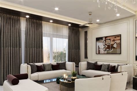 Single Layered False Ceiling Design With Cove And Recessed Lights