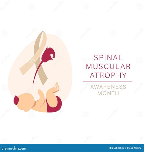 A Square Vector Image With A Baby And Spinal Muscular Atrophy Symbols