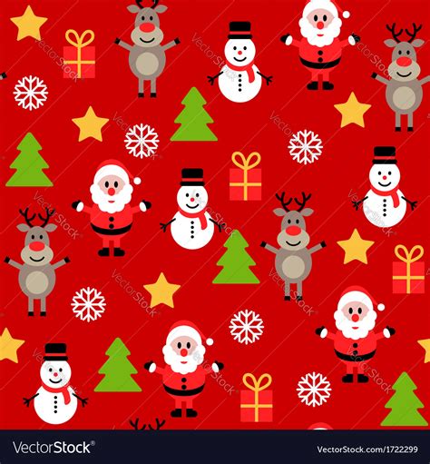 Seamless cute christmas pattern Royalty Free Vector Image