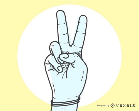 The Peace Sign V By Hand Gesture Vector Download