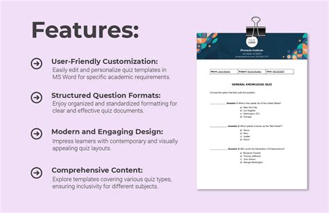 Sample Quiz Template in Word, PDF, Google Docs - Download | Template.net