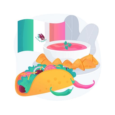 Ilustra O Do Conceito Abstrato De Comida Mexicana Cozinha Latino