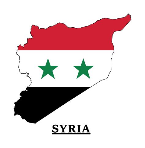 Syria National Flag Map Design, Illustration Of Syria Country Flag ...