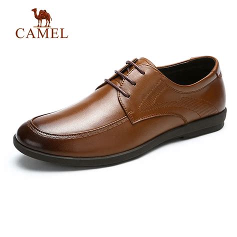 Camel Formal Shoes Man Genuine Leather Dress Shoe Mens Elegant Wedding Oxford Party Male