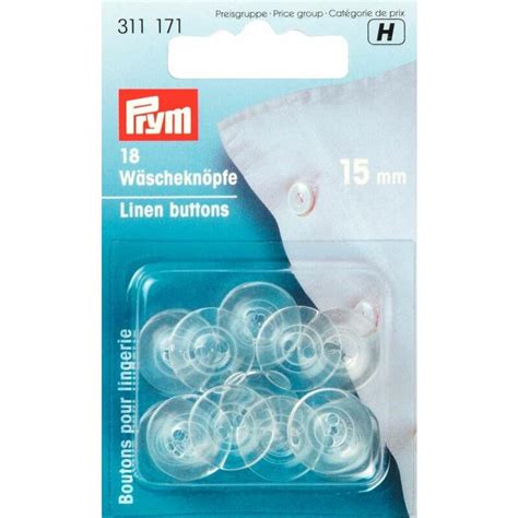 Prym Boutons Pour Lingerie Plastique 15 Mm Transparent 18 Pce 2 22