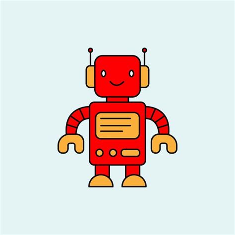 Netter Roboter Cartoon Vektor Illustration Premium Vektor