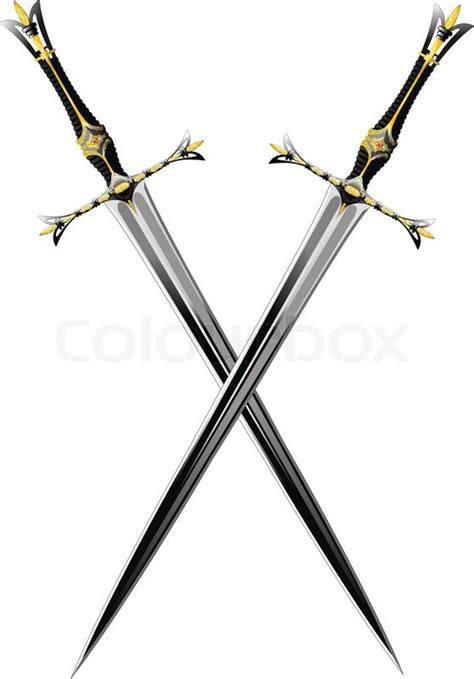 Sword Cross Gold Stock Vector Colourbox