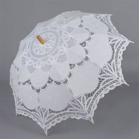 White Lace Parasol Sun Umbrella Wedding Bride Umbrella Shipping Free