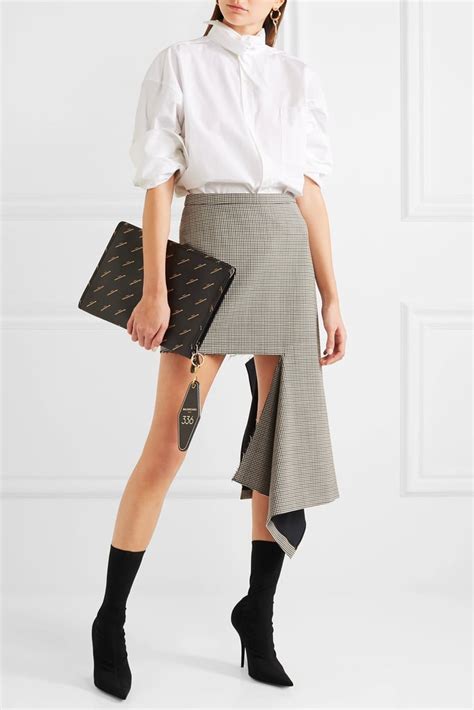 Balenciaga Asymmetric Checked Skirt How To Wear A Skirt For Fall 2017 Popsugar Fashion Photo 54