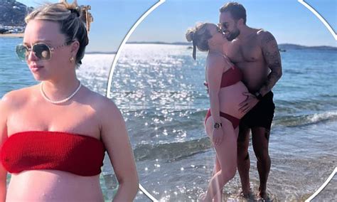 Pregnant Jorgie Porter Shows Off Her Growing Bump In A Red Bikini On A