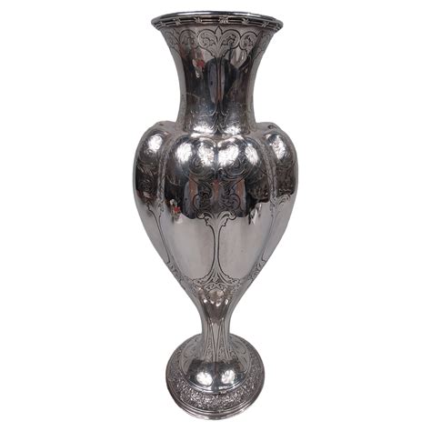 Tiffany Tall Victorian Classical Sterling Silver Vase For Sale At 1stdibs