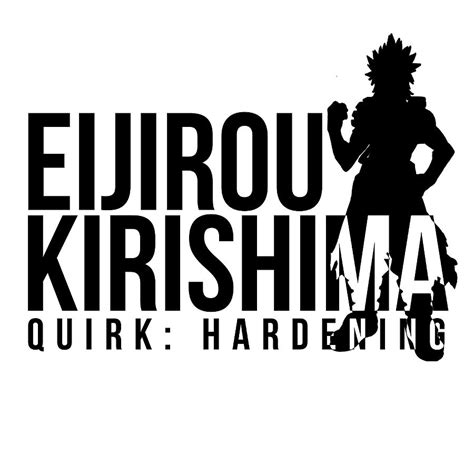 BNHA Eijirou Kirishima Quirk Typography Black Painting by Selina Wendy | Fine Art America