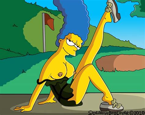 Rule 34 Breasts Clothes Color Female Female Only Human Marge Simpson Nipples Raised Leg Side