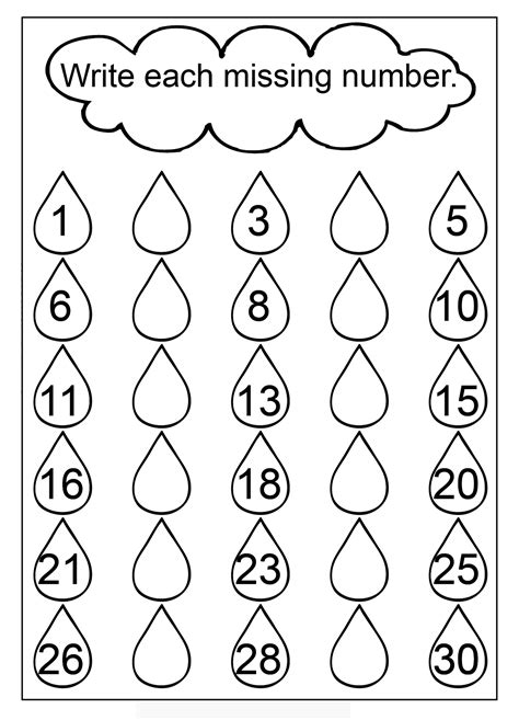 After Number Worksheet 1 To 30
