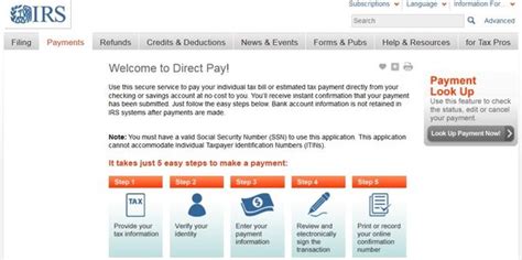 Irs Direct Pay One Of Many Ways To Pay Estimated Taxes Dont Mess