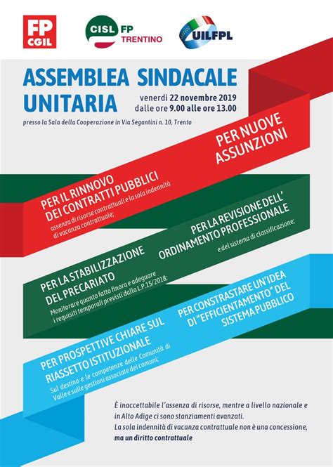 Assemblea Sindacale Unitaria Venerdi Novembre Cisl Funzione