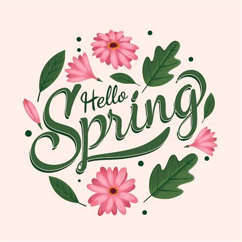 Free Vector Hello Spring Lettering