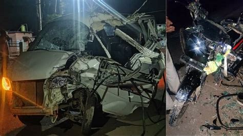 Durg Accident Newsखड़े ट्रक से टकराई ईको कार और बाइक एक की मौत 11 लोग घायल सगाई से लौट रहा