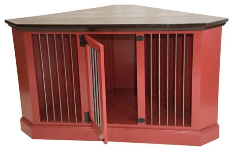 Corner Dog Crate Credenza Transitional Dog Kennels And Crates By