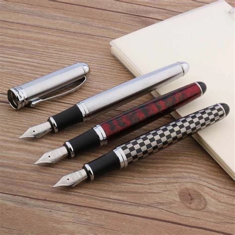 Jinhao X Iridium Fountain Pen Metal Write School Silver Stationery