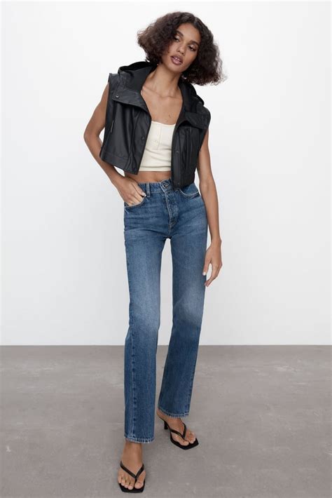 Zara Hi Rise Full Length Straight Leg Jeans Best Straight Leg Jeans