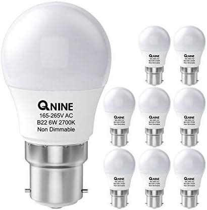 Qnine Pack Warm White Bayonet Light Bulb W W Equivalent B