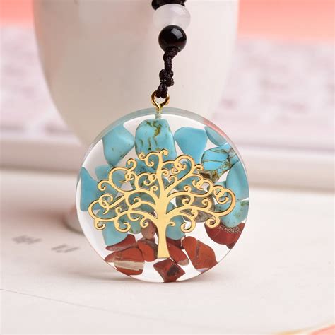 Luxury Tree Of Life Orgonite Pendant Necklace Orgone Pyramids